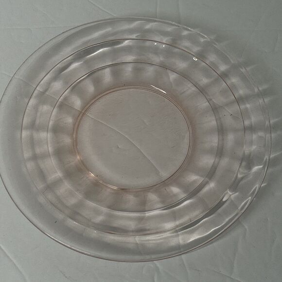 Hocking Block Optic Pink Depression Glass 6 Inch Plate Saucer Multiple Available - Picture 1 of 4